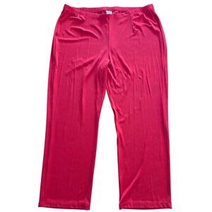 Chico's Traveler's No Tummy Pant 4R XXLR 20/22R Wild Poppy Red Platinum Stretch